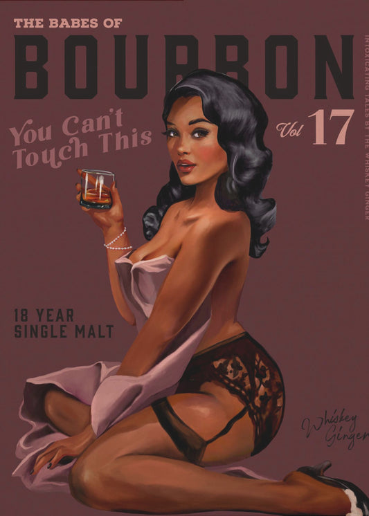 Babes of Bourbon Cant Touch This. Sexy Retro Pin Up Girl Whiskey Art | Poster
