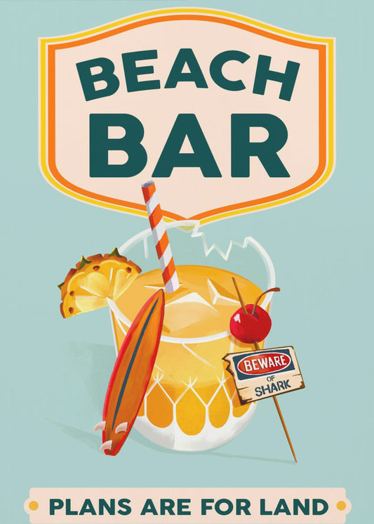 Beach Bar Summer Tropical Cocktail Bar Art | Poster