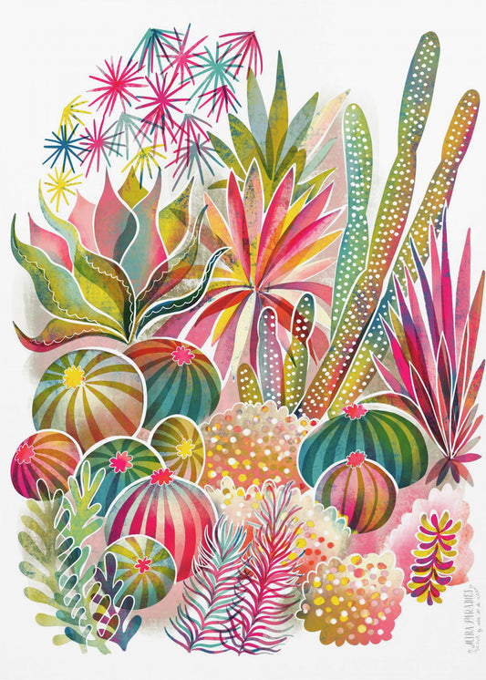 Flowering Succulent and Cacti Garden | Canvas