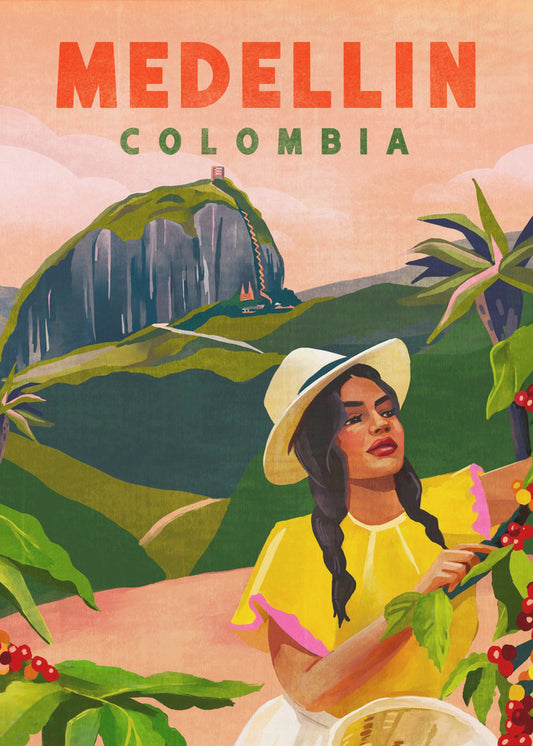 Medellin Colombia Travel Poster | Canvas