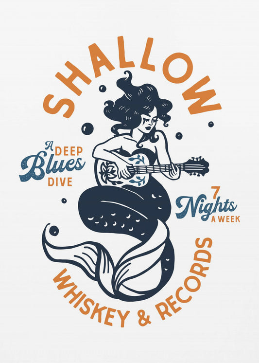 Shallow Whiskey &amp; Records Dive Bar Music Mermaid | Canvas