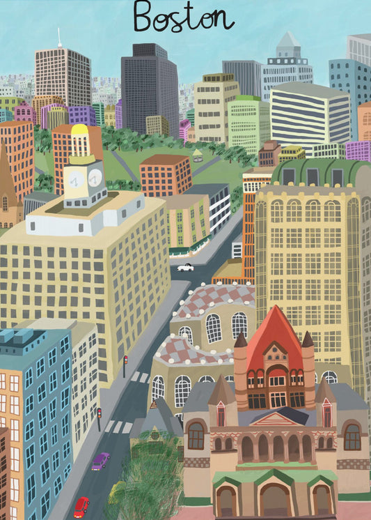 Trinity Church and Boston City Skyline by Artist Carla Daly | Canvas