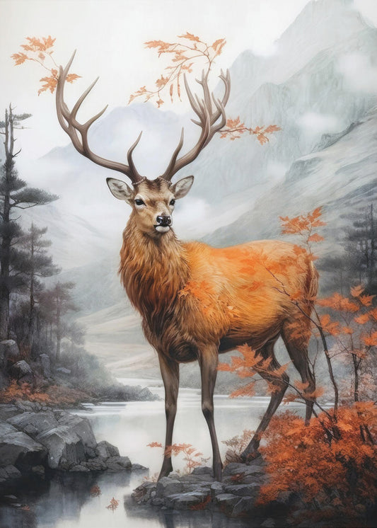 Hirsch Aquarell Tierkunst | Poster