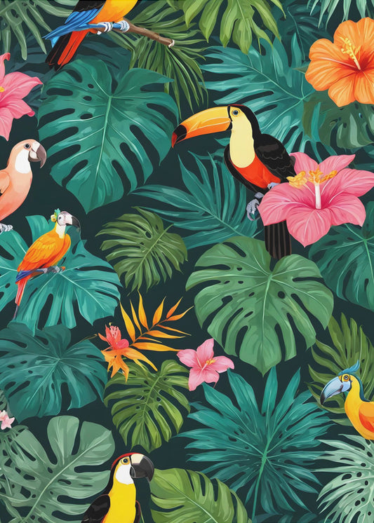 Tropical Paradise Jungle Pattern | Poster