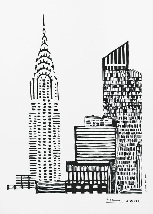 New York City Skyline With Skyscraper Buildings | Canvas