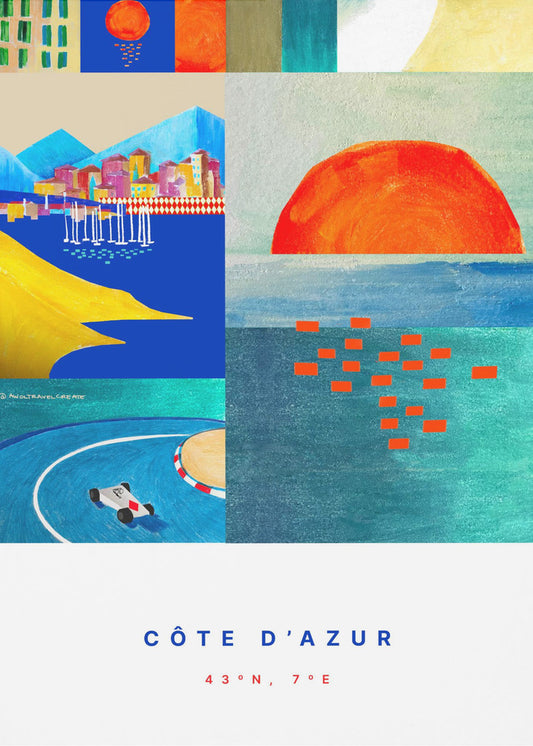 MODERN RIVIERA: COLOURFUL CÔTE D&#039;AZUR POSTER | Canvas