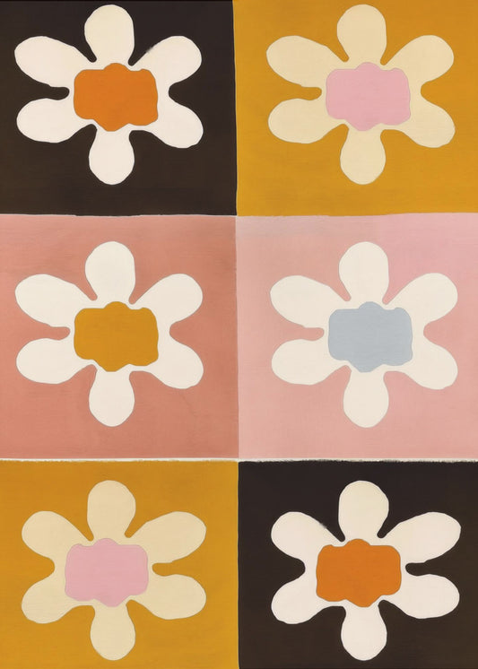 Retro Blooms Quilt | Poster