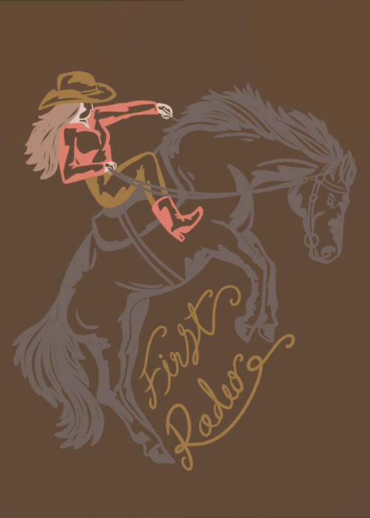 Cowgirl Riding A Rearing Horse | Canvas