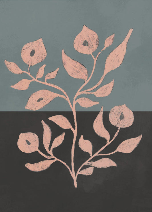 Blush Flora Contrast | Poster