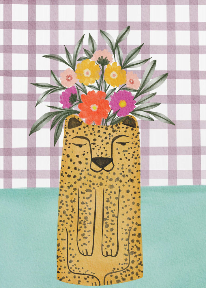 Leopardenmuster und Blumenmuster | Leinwand-Bilder