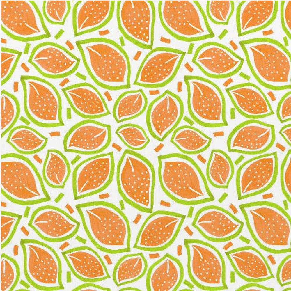 Melone verstreute Blätter Polka Dot | Poster - Kunstdruck