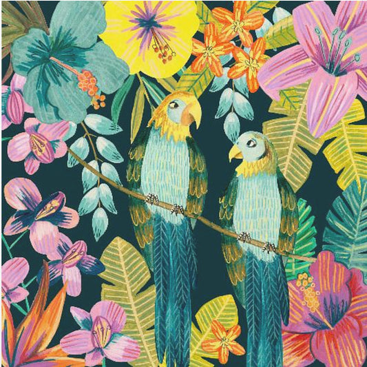 Parrots Tropical Floral Jungle | Poster
