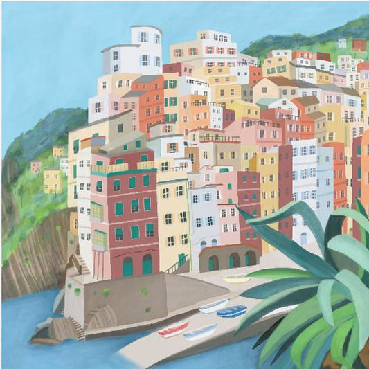 Riomagiore Coastal Village, Italy by Artist Carla Daly | Canvas