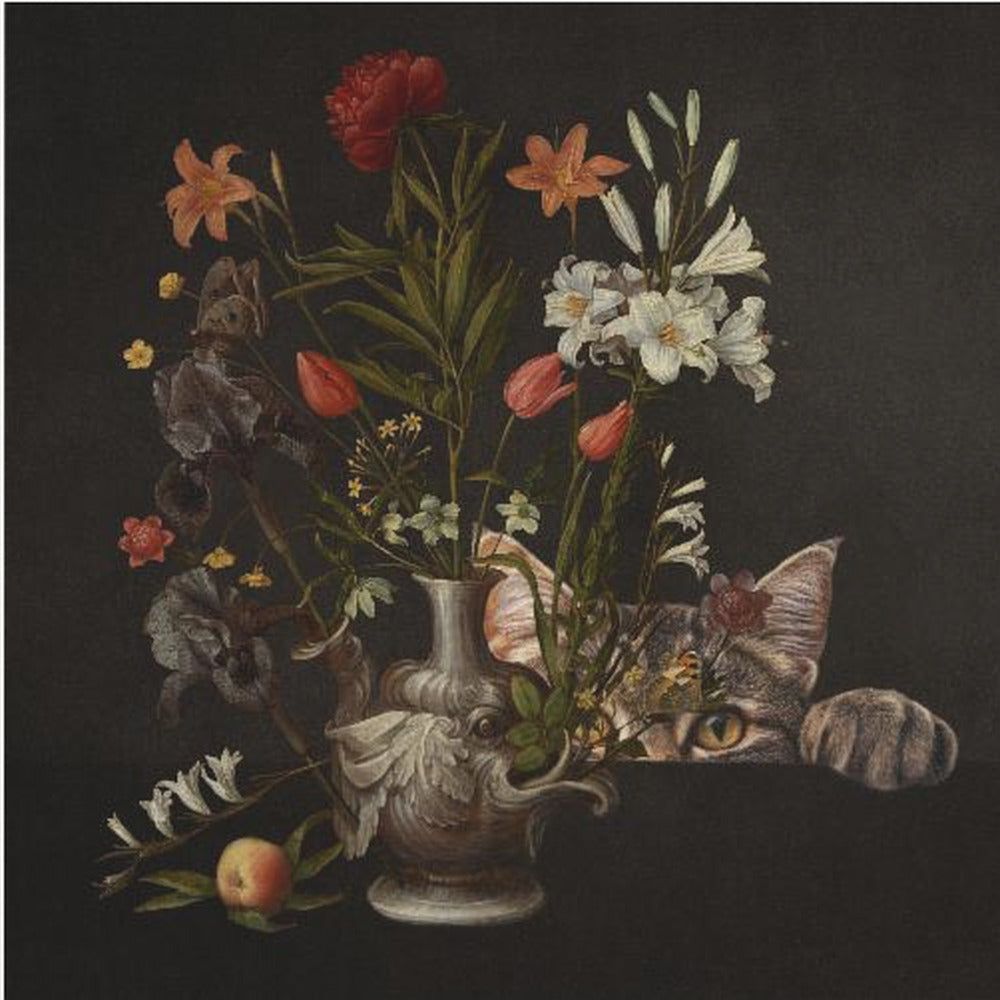 Vintagevas med livfulla blommor | Poster